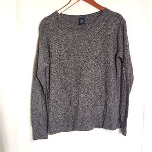 Gap Heather Grey Merino Wool Blend Crewneck Sweater Size Medium
